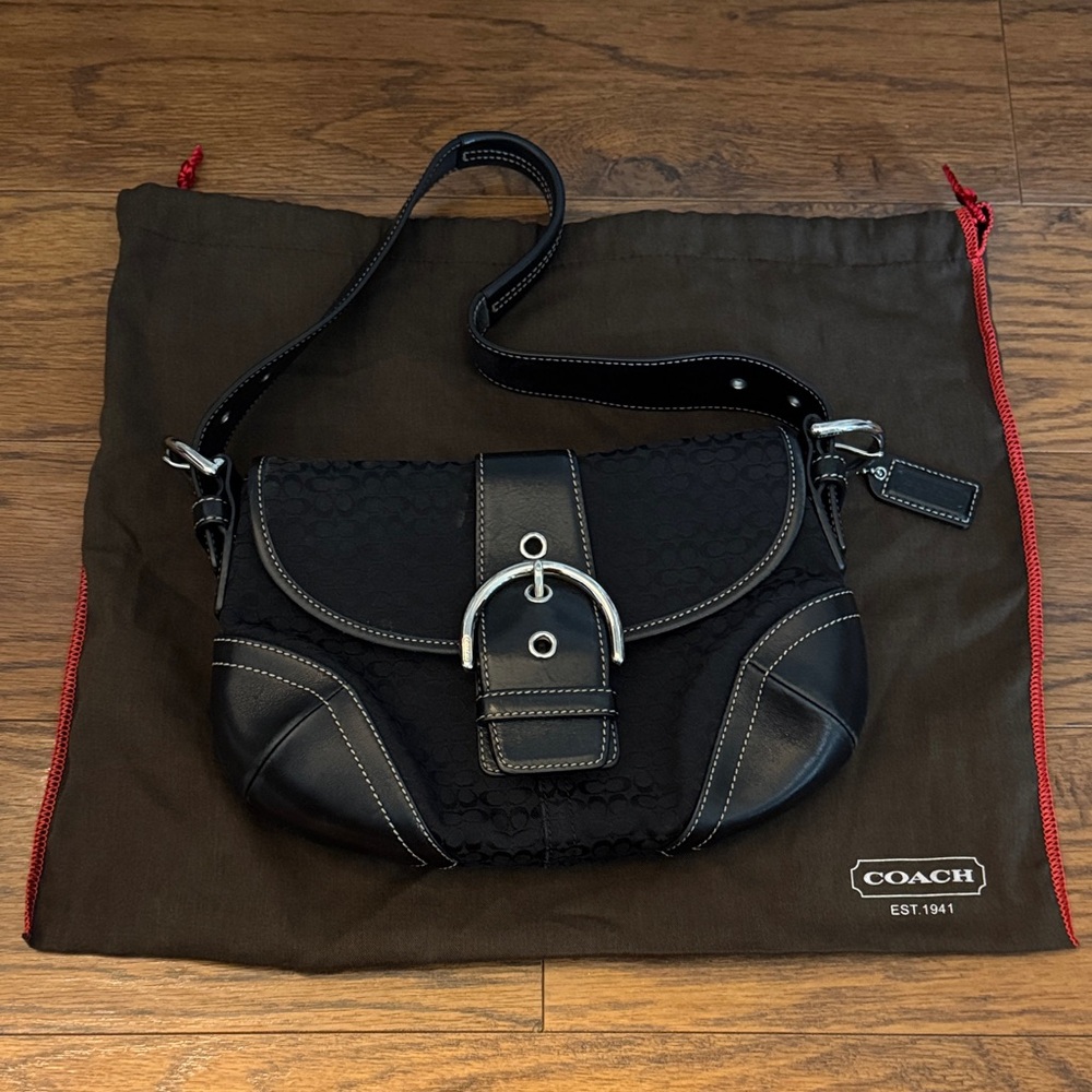 Coach Black Leather Shoulder Bag